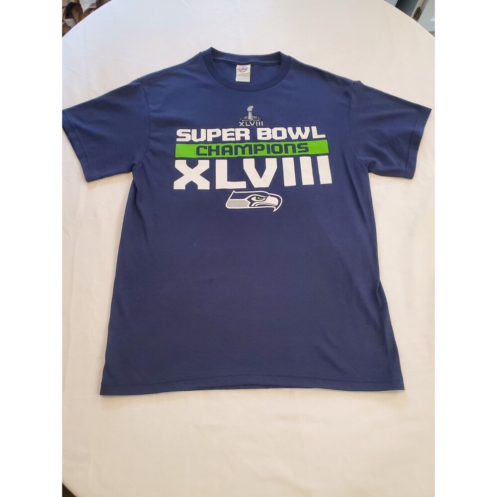 VTG Seattle Seahawks Superbowl XLVII Unisex Adult Medium NWOT Football T Shirt